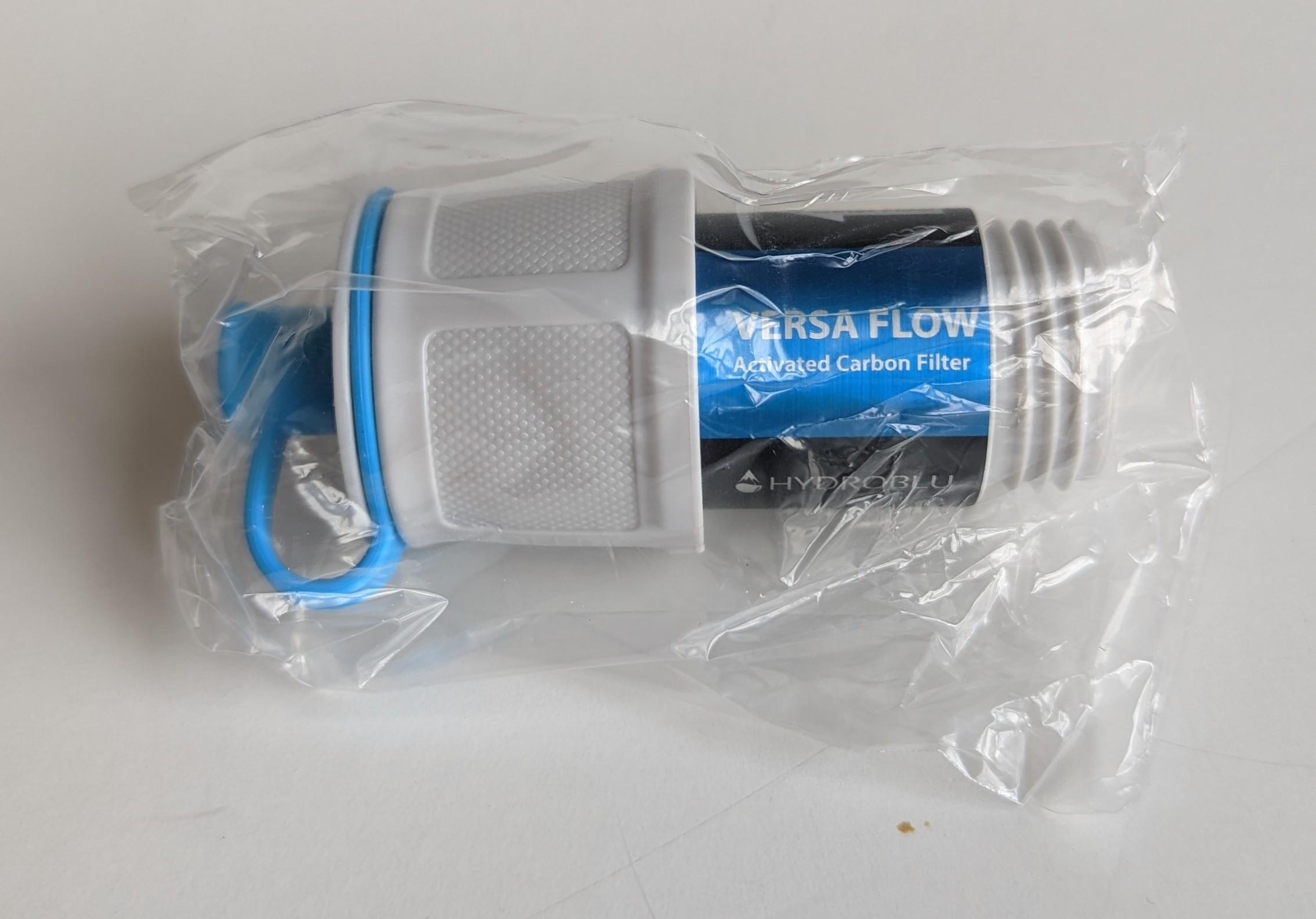 HydroBlu carbon filter packaging