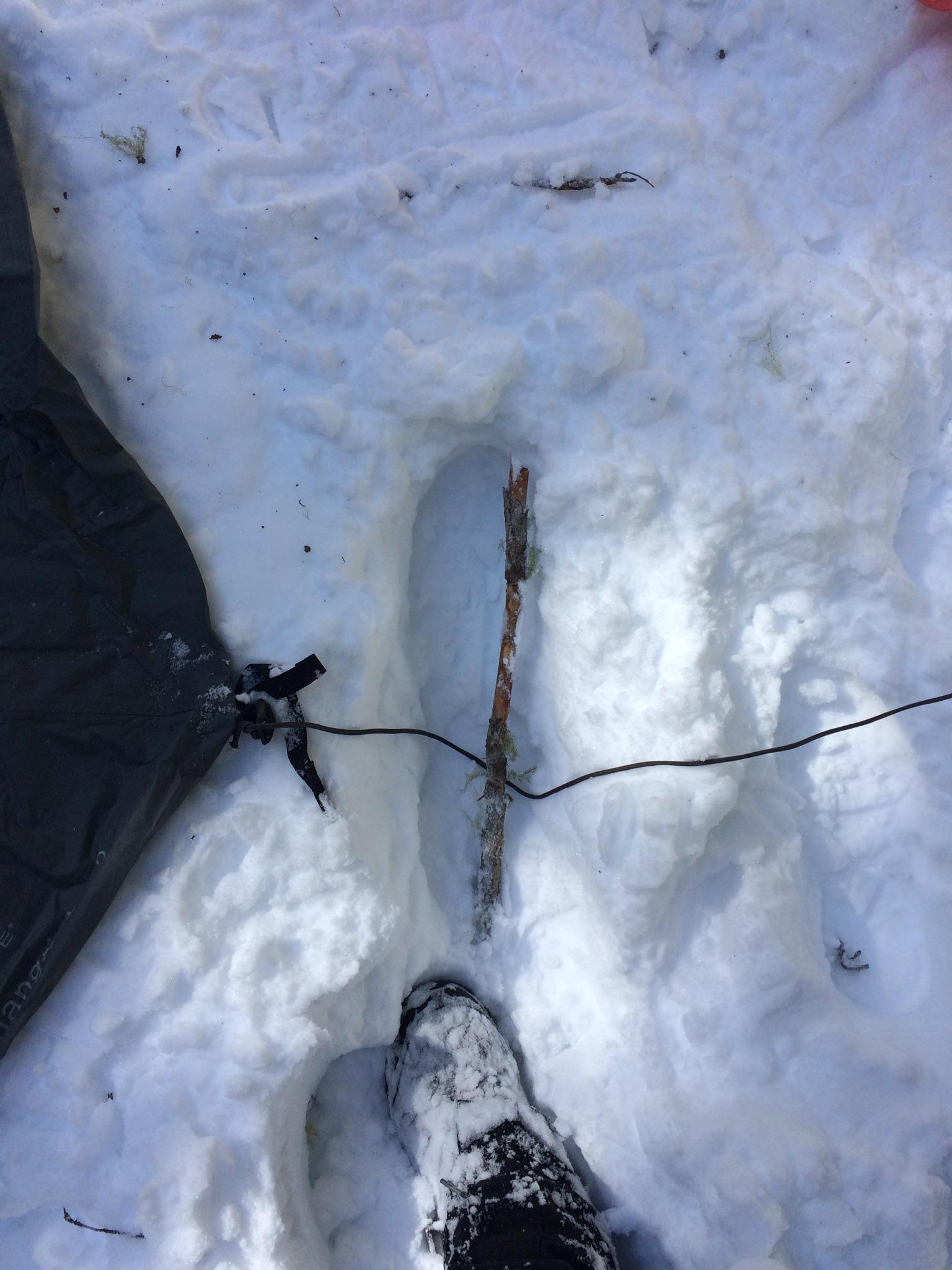 Buried stick for dead man