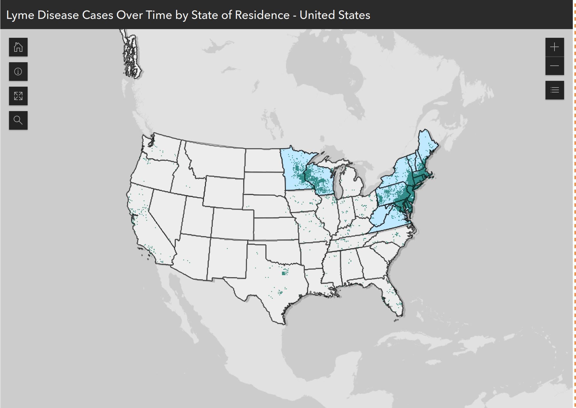 CDC Lyme Disease Map