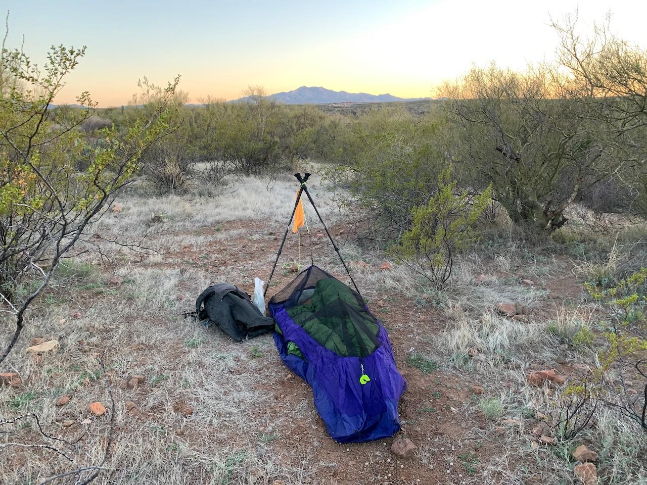 Modified bivy in the desert