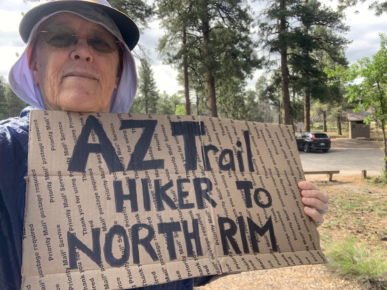 Hitchhiking sign