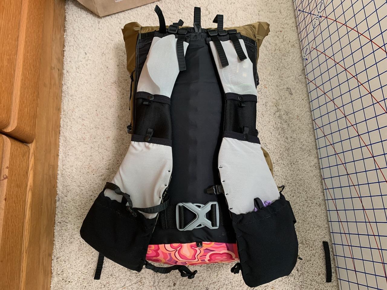 View with pack straps