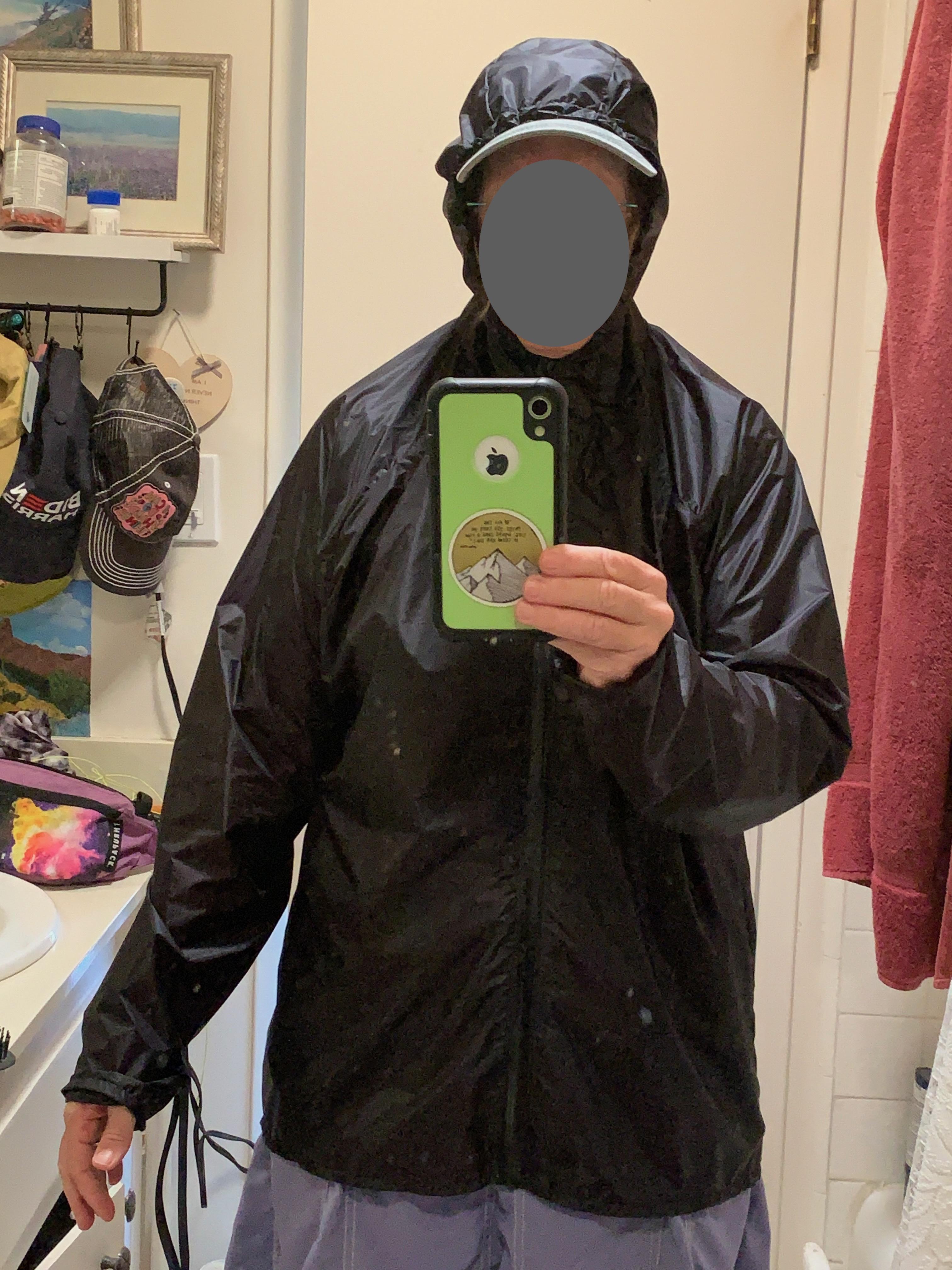 rain jacket worn