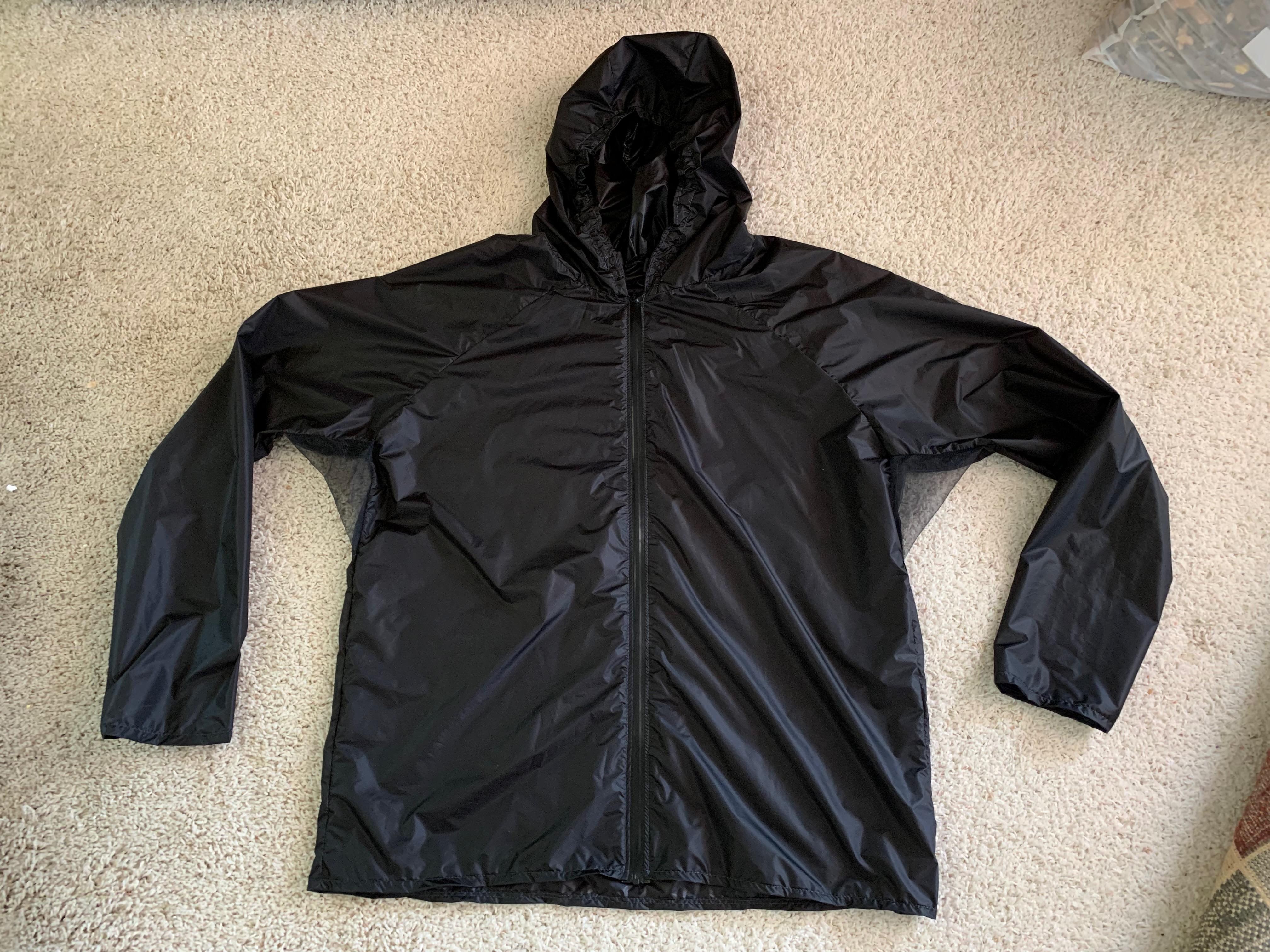 Approx. 2oz rain jacket like an emergency rain jacket that is not disposable Backpacking Light