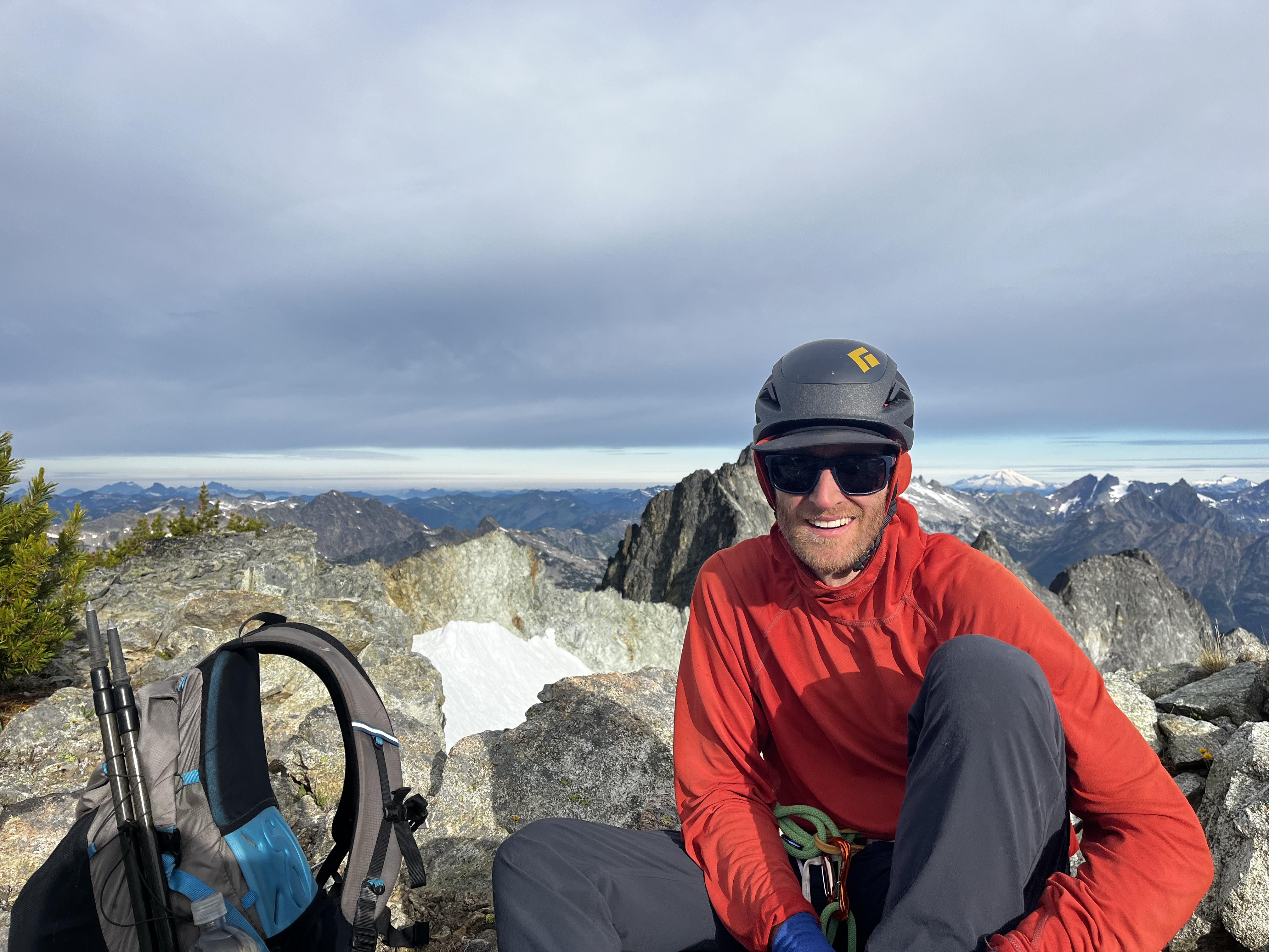 The Black Diamond Alpenglow Hoody on a trip in the North Cascades